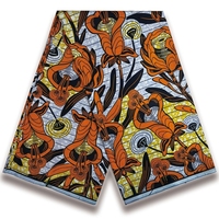 Kain Batik Lilin Afrika Motif Bunga Cetakan Tradisional Bahan Pakaian Dekorasi Rumah untuk Tas Anak Laki-laki, Gorden, dan Sarung