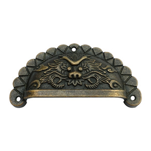 Poignée de tiroir semi-ronde en alliage de zinc, style traditionnel, tête de lion antique B086 - Product Image 5