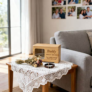 Toplu bambu kremasyon çömleği hayvan kedi köpekler için külleri, ahşap Pet anıt ns sake <span class=keywords><strong>Urns</strong></span>, fotoğraf kutusu Pet kremasyon Urn - Product Image 6