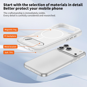 Coque de téléphone antichoc avec support invisible et chargement magnétique sans fil pour <span class=keywords><strong>iPhone</strong></span> 17 Air 16E 15 14 13 Pro 12 <span class=keywords><strong>11</strong></span> Plus XS Max - Product Image 2