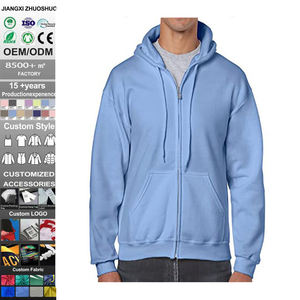 Vêtements de rue en gros, veste légère pour homme, logo imprimé brodé personnalisé, sweat-shirt à capuche oversize à fermeture éclair pour homme - Product Image 1