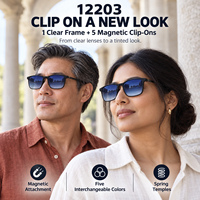 Lunettes de soleil magnétiques 5 en 1 à clipser, monture PC, polarisées, vision nocturne, UV400, logo personnalisé, lunettes optiques pour hommes et femmes
