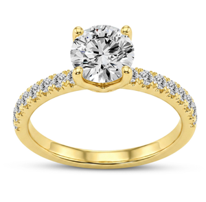 Premium Two Tone Yellow Gold Lab Created Diamond <b>Ring</b> for Women in 10KT 14KT 18KT Gold Wedding Engagement Fine Jewelry - Product Image 1