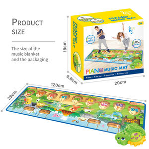 Tapis de danse acousto-optique sur le thème des dinosaures pour tout-petits et enfants, tapis de clavier de piano souple à marcher sur, jouet interactif Q&A, tapis de jeu musical - Product Image 6