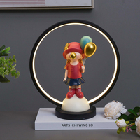 Lampe de table de dessin animé à la mode, lampe de chevet créative pour chambre à coucher, statue de fille ballon, ambiance mignonne, veilleuses pour chambre d'enfant