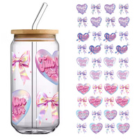Transferts UVDTF à vendre en gros pour gobelets, autocollants durables double face UV DTF, enveloppes pour gobelets de 16 oz, autocollants imperméables pour tasses en verre design