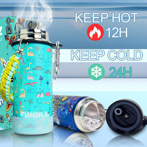 16oz termos infantiles de agua infantil <span class=keywords><strong>acero</strong></span> inossidabile per bambini bottiglia d'acqua graziosa cintura manico antiscivolo termos - Product Image 4