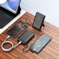 Banco de Energía Portátil Multifuncional de Aleación de Aluminio, 10000mAh, Carga Rápida Tipo-C, Soporte para Teléfono Inalámbrico y con Cable