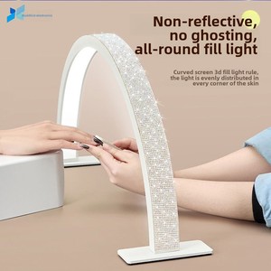 Lampe à ongles UV LED demi-lune diamantée, lumière de remplissage sans ombre pour la beauté, lampe de table de manucure à poser sur comptoir - Product Image 1