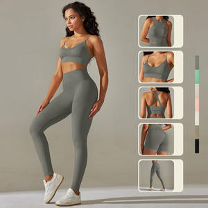Più popolari Leggings da <span class=keywords><strong>donna</strong></span> con il sedere Scrunch <span class=keywords><strong>comodi</strong></span> <span class=keywords><strong>vestiti</strong></span> da Yoga set di reggiseno sport pantaloni da Yoga a vita alta - Product Image 1