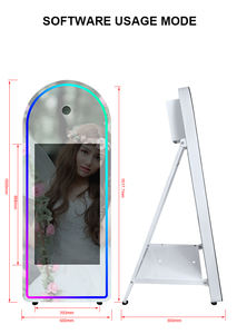 Cabine <span class=keywords><strong>photo</strong></span> à miroir magique tactile haute hauteur 32 ''pour boîtier de vol <span class=keywords><strong>Canon</strong></span> Camera Dslr Booth avec poignée et serrure - Product Image 6