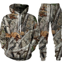 Vêtements de chasse d'extérieur Veste Jungle Biomimetic Camouflage Uniforme Camo Set Waterfowl Upland Fishing Hunting Hoodie Suit