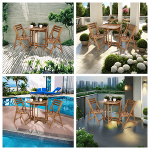 Ensemble <span class=keywords><strong>de</strong></span> <span class=keywords><strong>table</strong></span> pliante parfait pour la terrasse, le balcon et le <span class=keywords><strong>jardin</strong></span>, ensemble <span class=keywords><strong>de</strong></span> mobilier d'extérieur <span class=keywords><strong>en</strong></span> <span class=keywords><strong>bois</strong></span> pour <span class=keywords><strong>2</strong></span> <span class=keywords><strong>personnes</strong></span>, <span class=keywords><strong>2</strong></span> chaises et 1 <span class=keywords><strong>table</strong></span> avec pot - Product Image 2