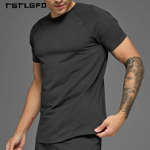 เสื้อยืดผู้ชายแบบสั่งทำพิเศษ แขนเสื้อแบบแร็กแลน ทรงเข้ารูป ผ้าสเตรช 4 ทิศทาง พร้อมชายเสื้อแบบดรอปเทล สำหรับการออกกำลังกายแบบเข้มข้น - Product Image 2