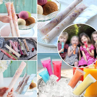 En gros Givré Biodégradable Personnalisé Imprimé Crème Glacée Pop Moule Thermoscellage Zipper Emballage Congelé En Plastique Popsicle Sac