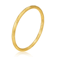 Bracelets Joncs Ronds Creux en Acier Inoxydable Plaqué Or pour Femmes - Bijoux de Mode en Gros