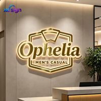 Enseigne commerciale rétroéclairée à LED, surface en acier inoxydable, rainure de guidage lumineux en acrylique, étanche IP65, pour maison, bureau, hôtel, bâtiments