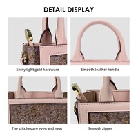 Sac à main bandoulière mini fourre-tout vintage écologique pour femme avec fermeture éclair, motif floral et doublure en polyester