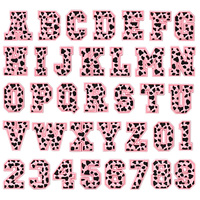 26PCS Dijes para Zapatos con Estampado de Leopardo Rosa, Letras de Burbuja 3D de PVC, Números del Alfabeto Inglés, Accesorios de Decoración DIY para Zuecos, Venta al por Mayor