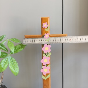 宗教复兴大型简约木制十字架十字架形状装饰品，适合家庭使用。 - Product Image 3