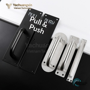 Manijas de Empuje y Tracción para Puertas de Acero Inoxidable Negro, Herrajes de Placa Plana para Instalación en el Hogar - Product Image 4