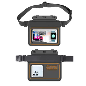 Factory Custom IPX8 PVC Waterproof Mobile Phone Bag Universal floating Sponge cell Phone Waterproof Waist Pouch With Belt