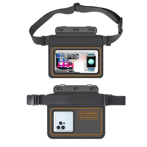 Factory Custom IPX8 PVC Waterproof Mobile Phone Bag Universal Floating Sponge Cell Phone Waterproof Waist Pouch With Belt