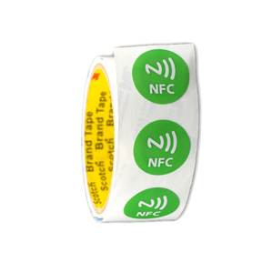 GSC 13.56MHZ Emballage en rouleau avec logo personnalisé 25MM NFC étiquette circulaire/étiquette/autocollant - Product Image 5