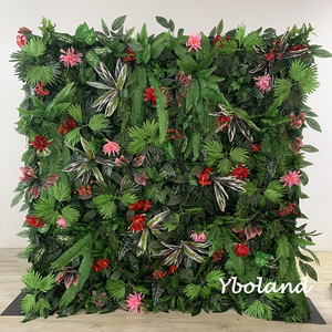 Panneau mural floral artificiel en soie blanche et verte A-1938 pour mariage et remise de diplôme, décorations florales 5D, toile de fond murale florale 8ft <span class=keywords><strong>x</strong></span> 8ft - Product Image 6