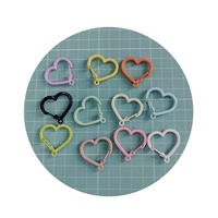 En vrac 100 Pcs/Lot printemps couleur Snap porte-clés Clip amour coeur pivotant homard fermoir mousqueton pour la fabrication de bijoux artisanat bricolage