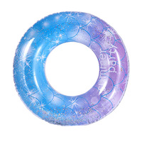 Bouée de natation gonflable double couche en PVC épaissi pour enfants, motif dessin animé, 50x90cm, style cristal, double chambre à air