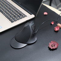 Delux M618BU Ergonomic Office Vertical Mouse 6 Buttons 600/1000/1600 DPI Right Hand Mice with Wrist Mat for PC Laptop Computer