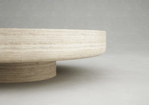 NANWEI Stone Natural Travertine <strong>Coffee</strong> <strong>Table</strong> Round Side <strong>Table</strong> <strong>Circular</strong> Sofa <strong>Table</strong> for Home Furniture - Product Image 4