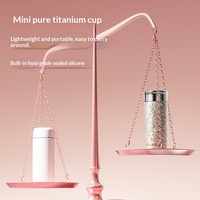 Mug isotherme haut de gamme Diller Dileber en titane pur à parois droites, double paroi, coque dorée en titane, isolation thermique 6-12 heures pour le thé