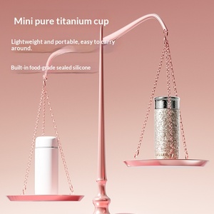 Diller Dileber Hochwertiger Reintitan-Becher mit Geradem Rand, Doppelwandige Titan-Goldhülle, 6-12 Stunden Wärmeisolierung für Tee - Product Image 2