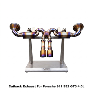 Vortex Lightweight Burnt Titanium Vacuum Valved Exhaust For Porsche 911 992 GT3 4.0L Track Racing <b>Kit</b> - Product Image 1