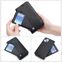 Étui de téléphone en cuir d'affaires pour iphone 16 16e 15 14 13 12 étui portefeuille à fente pour cartes antichoc à la mode pour iPhone 16 Pro