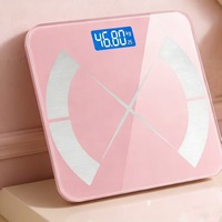 Balance connectée intelligente OK pour salle de bain avec application pour la mesure de la graisse corporelle, des calories et de l'hydratation - Usage domestique
