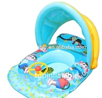 Mignons flotteurs de piscine en PVC en forme de canard avec auvent gonflable, siège de natation pour bébé, bateau