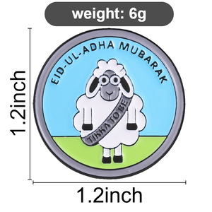 <span class=keywords><strong>Broche</strong></span> en émail mouton Eid Ul Adha, <span class=keywords><strong>broche</strong></span> ronde avec texte de festival, pour décoration de sac à dos - Product Image 6