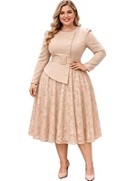 Robe pour femmes grande taille avec paillettes pour l'automne, col rond, sexy, taille XL-5XL