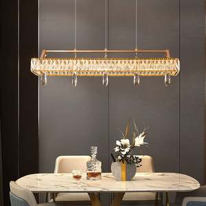 Alta calidad decoración del hogar LED Luz Hotel Villa rectangular lujo K9 cristal oro araña - Product Image 4