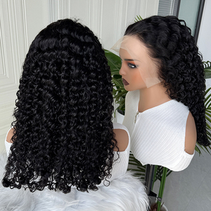 Peluca de cabello humano rizado birmano, color natural, rizos suaves y apretados, peluca de encaje de densidad completa, línea de cabello pre-arrancada para proveedores - Product Image 1