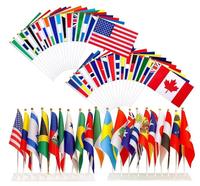 Drapeaux miniatures à agiter à la main, personnalisés avec logo, drapeau national, 14*21cm, 100% polyester, pour extérieur