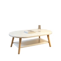 Table basse ovale durable - Design compact et discret pour les petits salons, chambres à coucher, utilisation à côté du canapé - Minimaliste et écologique