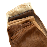 Nouvelles extensions de cheveux humains russes Genius Weft, Balayage PU Hole Weft, 80 cm de large