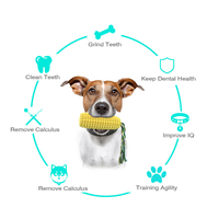 Jouet à mâcher pour chien en TPR personnalisable en gros, forme de maïs classique avec corde en coton, jouets à mâcher pour chien