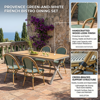 Ensemble de salle à manger d'extérieur Meiqi Nordic résistant aux intempéries, table et chaises de jardin pour villa, terrasse, café, usage commercial