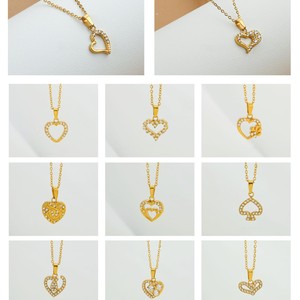 <span class=keywords><strong>Collier</strong></span> pendentif cœur plaqué or 18 carats, <span class=keywords><strong>collier</strong></span> superposé en acier inoxydable avec CZ <span class=keywords><strong>pour</strong></span> femmes, bijoux tendance, cadeau <span class=keywords><strong>pour</strong></span> la Saint-Valentin - Product Image 2