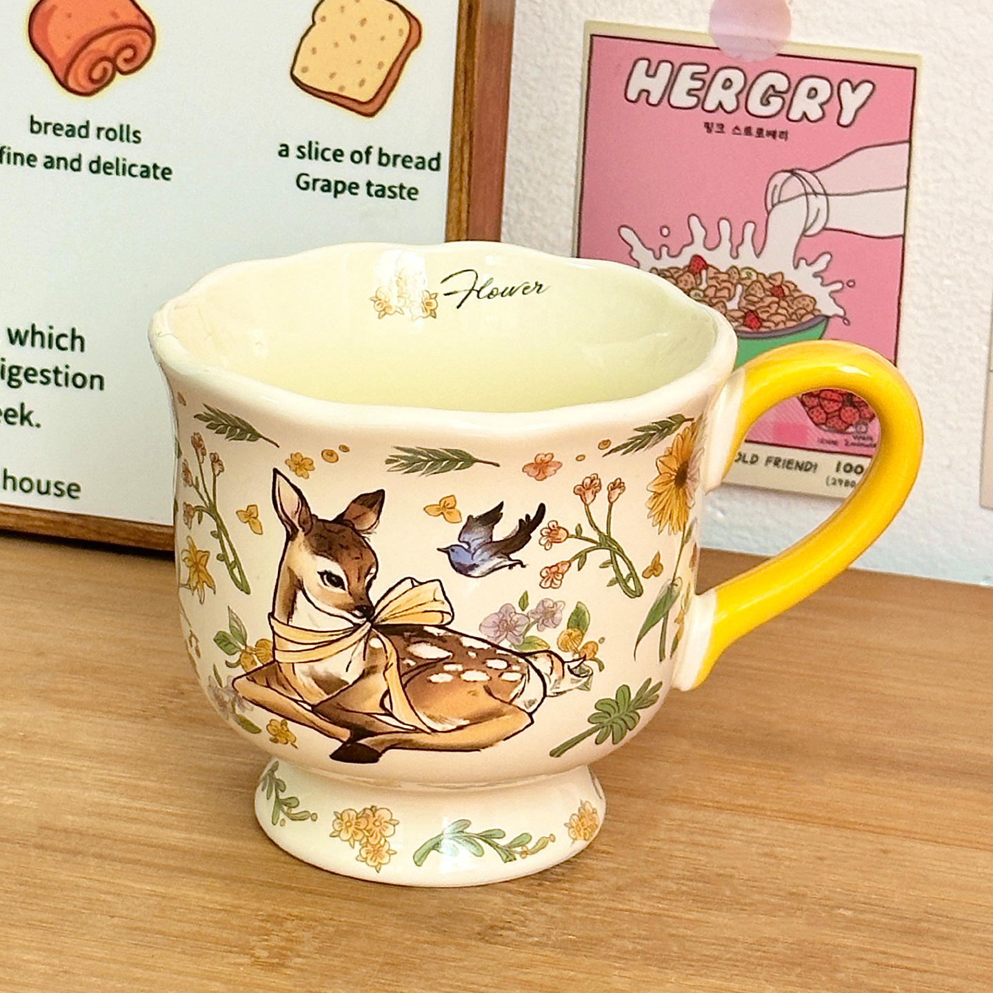 [Single Cup] Pink Deer Stem Glass - Huang Lu